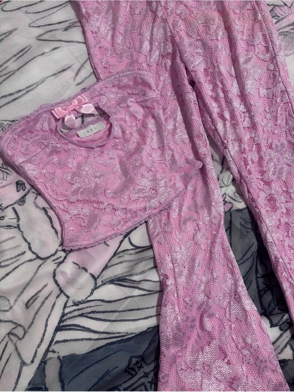 AES Pink Lace Two-Piece Set DOLLSKILL